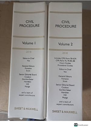 Civil Procedure 2018 The White Book Service 2018 Vol 1, 2