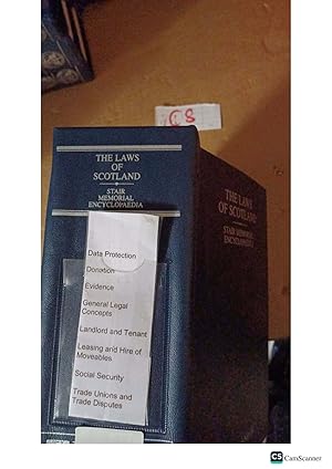 The Laws of Scotland Stair Memorial Encyclopaedia Data Protection Donation Evidence...