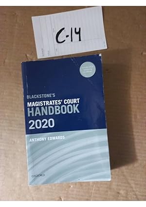 Blackstone's Magistrates' Court Handbook 2020 By Anthony Edwards