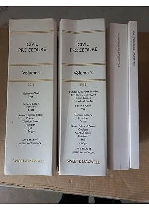 Civil Procedure 2018 Vol 1 And 2 With Supplements Complete Set The White Book Service