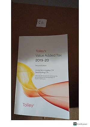 Tolley's Value Added Tax 2019-20 2nd Ed Hemmingsley And Rudling