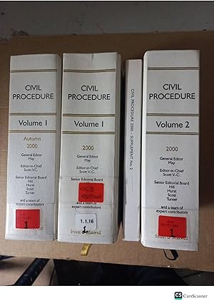 Civil Procedure 2000 Vol 1,1 And 2 With Supplement The White Book Service