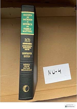 Rayden And Jackson On Divorce And Family Matters 18th Ed Volume 2 (2) By Mark...
