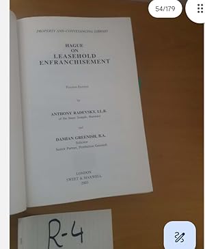 Hague Leasehold Enfranchisement fourth Edition by Anthony Radevsky and Greenish