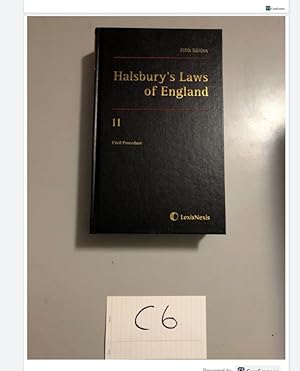 Fifth Edition Halsbury's Laws of England 11 Civil Procedure