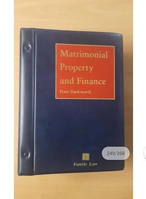 Matrimonial Property and Finance Peter Duckworth Looseleaf