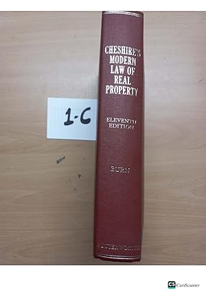 Cheshire's Modern Law Of Real Property 11th Ed By Burn