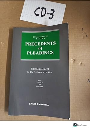 Precedents Of Pleadings 1st Supplement To 16th Ed By Bullen,Leake And Jacob