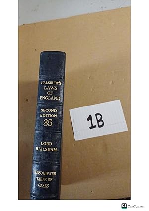 Halsbury's Laws Of England 2nd Ed Vol 35 By Lord Hailsham
