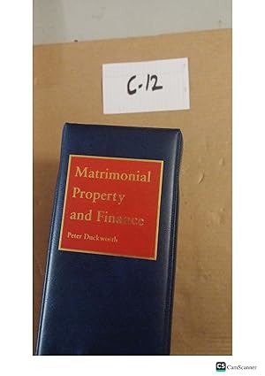 Matrimonial Property And Finance Looseleaf Vol By Peter Duckworth