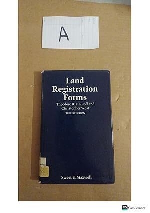 Land Registration Forms 3rd Ed By Christopher West And Theodore Ruoff
