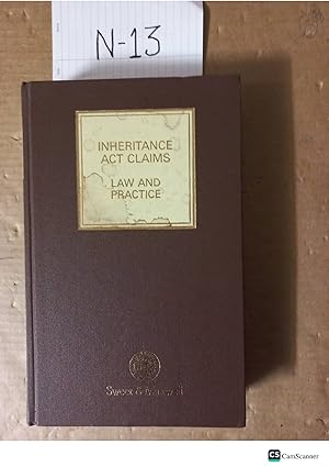 Inheritance Act Claims Law And Practice By Sidney Ross