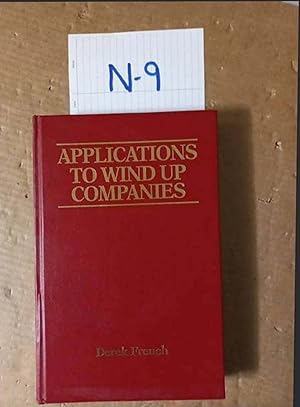 Applications To Wind Up Companies By Derek French