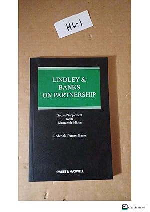 Lindley And Banks On Partnership 2nd Supplement To 19th Ed