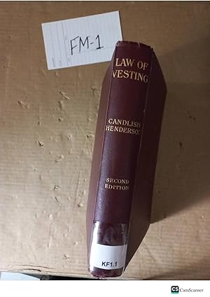 Law Of Vesting 2nd Ed By Candlish Henderson