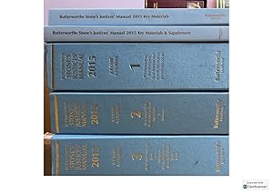 Butterworths Stone's Justices' Manual 2015 Volume 1, 2 And 3 By P Carr...