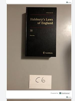 Fifth Edition Halsbury's Laws of England 35 Educationq
