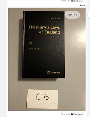 Halsbury's Laws of England 5th edition 27 Criminal Procedure