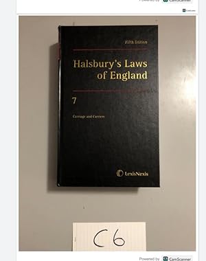 Fifth Edition Halsbury's Laws of England 7 Carriage and Carriers