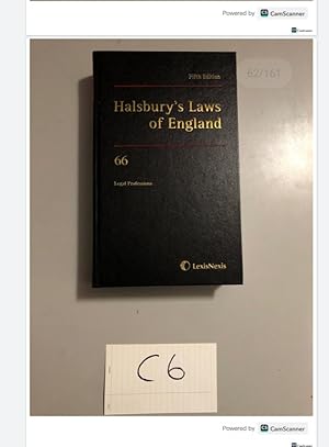 Fifth Edition Halsbury's Laws of England 66 Legal Professions