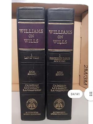 WILLIAMS ON WILLS LAW OF WILLS FIFTH EDITION CH.SHERRIN R.ED. BARLOW Vol 1,...