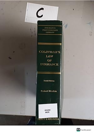 Colinvaux's Law Of Insurance Tenth Edition By Robert Merkin