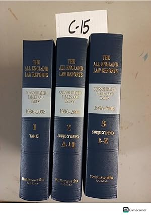 The All England Law Reports Consolidated Tables And Index 1936-2008 Vol 1-3