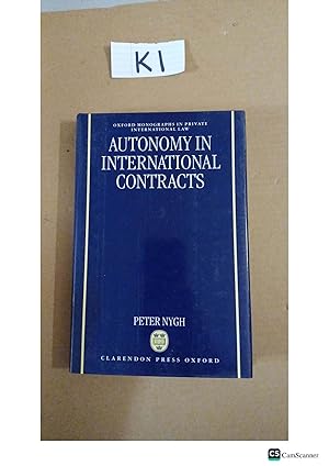 Autonomy In International Contracts By Peter Nygh