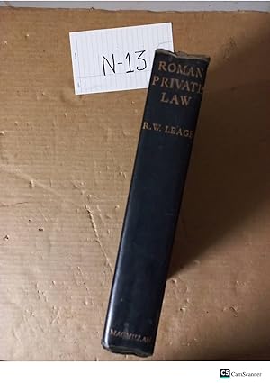 Roman Private Law By R W Leage