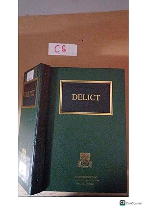 Delict Looseleaf By Professor Joe M. Thomson