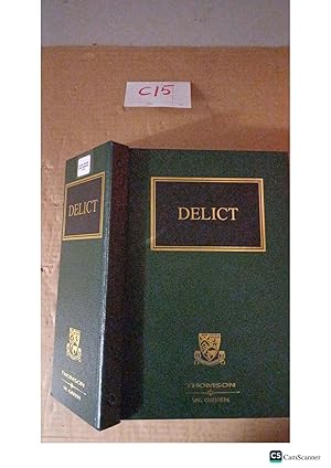 Delict Looseleaf By Professor Joe M. Thomson