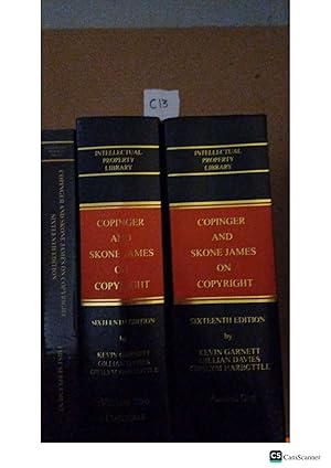 Copinger And Skone James On Copyright 16th Ed Vol 1 And 2 With Supplement By...