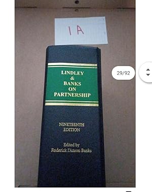 Lindley & Banks on Partnership 19th ed By Roderick I'Anson Banks