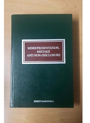 Misrepresentation, Mistake and Non-disclosure 2017 fourth edition by John Cartwright