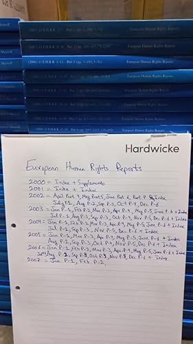 European Human Rights Reports 2000 To 2007, List Attached