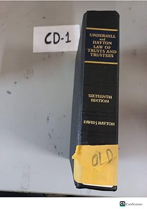 Underhill And Hayton Law Of Trusts And Trustees 16th By David J.Hayton