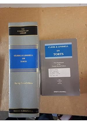 Clerk And Lindsell On Torts 22nd Ed With 1st Supplement