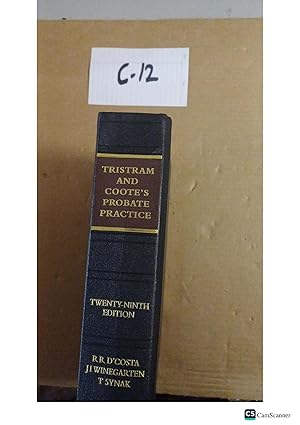 Tristram And Coote's Probate Practice 29th Edition