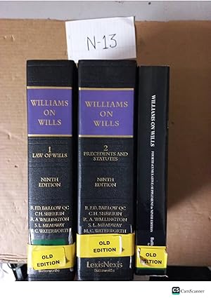 Williams On Wills 9th Ed Vol 1 And 2 With 4th Cumulative Supplement By Barlow...