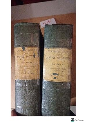An Institute Of The Law Of Scotland New Ed Vol 1 And 2 By Erskine And Nicolson