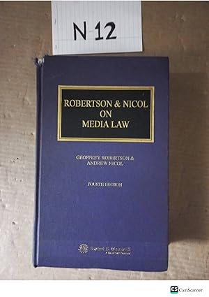 Robertson And Nicol On Media Law 4th Ed