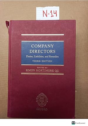 Company Directors Duties, Liabilities And Remedies 3rd Ed By Simon Mortimore