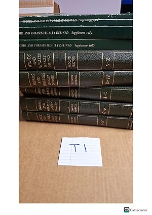 Words And Phrases Legally Defined 2nd Ed Volume A-Z With Supplements Full Set