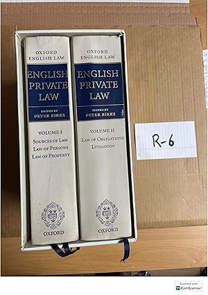 English Private Law Volume 1 And 2 By Peter Birks
