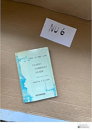 Palmer's Company Guide 37th Ed By T. E. Cain Stevens