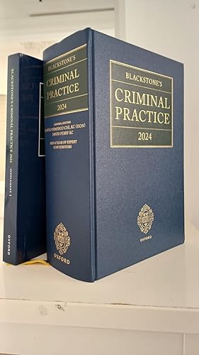 Blackstone's Criminal Practice 2024 With Supplement By David Ormerod And...