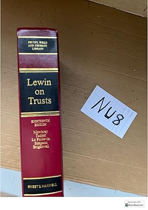 Lewin On Trusts 18th Ed By Tucker And Simpson Sweet And Maxwell