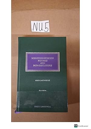 Misrepresentation Mistake And Non - Disclosure 6th Ed By John Cartwright Sweet...