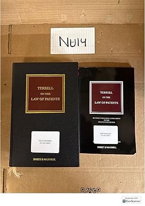 Terrell On The Law Of Patents 19th Ed With Supplement Sweet And Maxwell The...