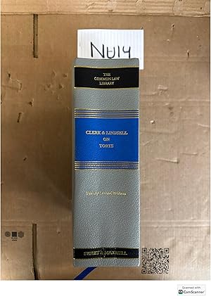 Clerk And Lindsell On Torts 22nd Ed The Common Law Library Sweet And Maxwell
